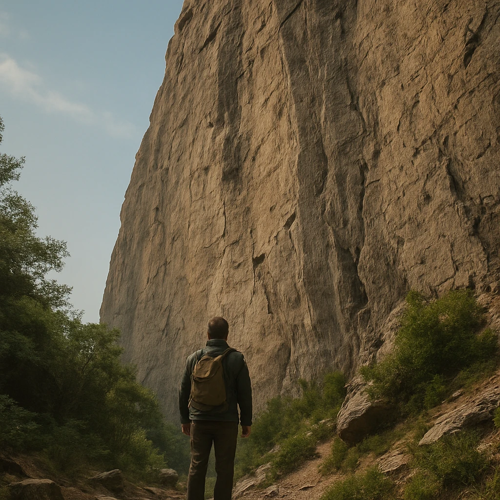 standing at the foot of the cliff emoji
