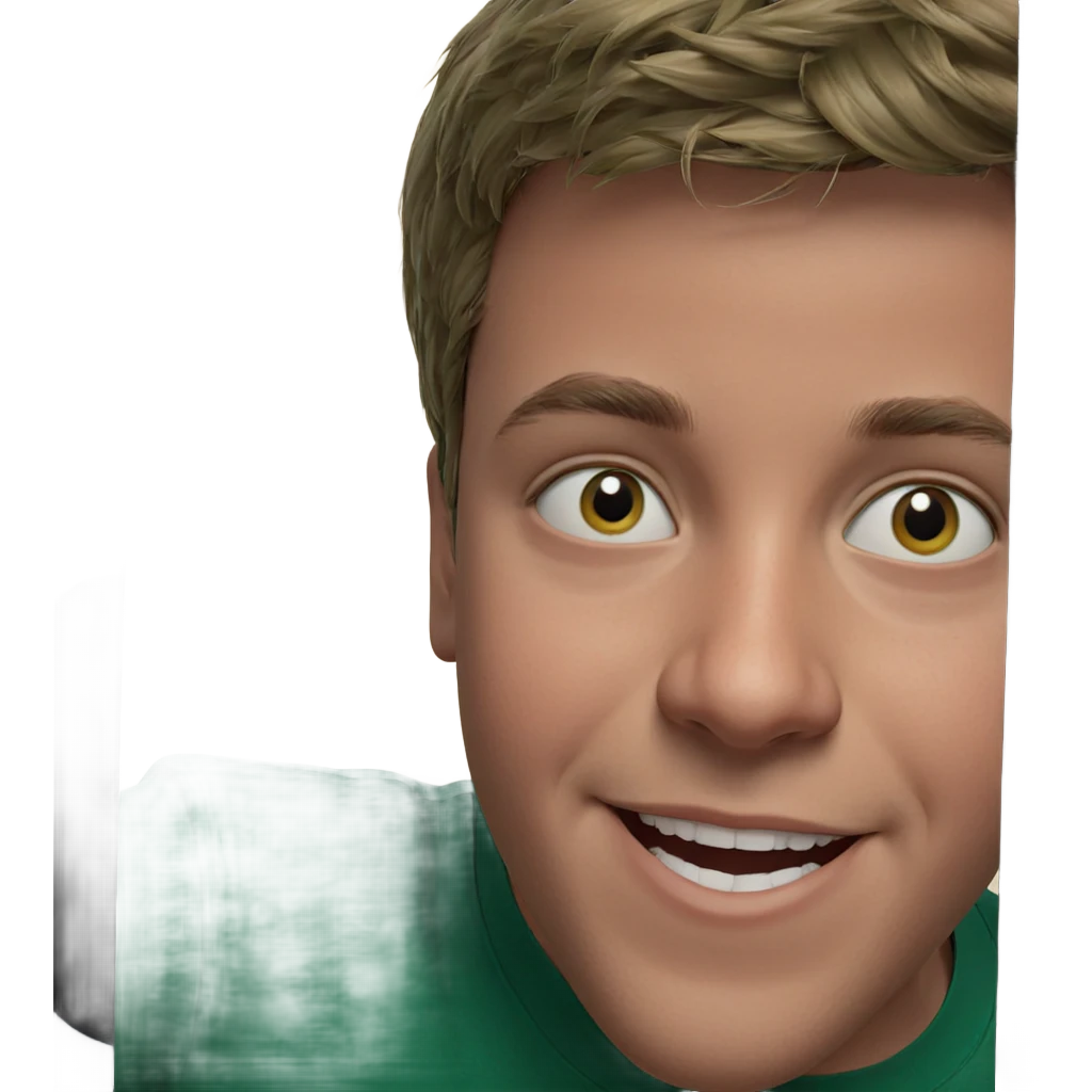 smiling boy in green shirt emoji