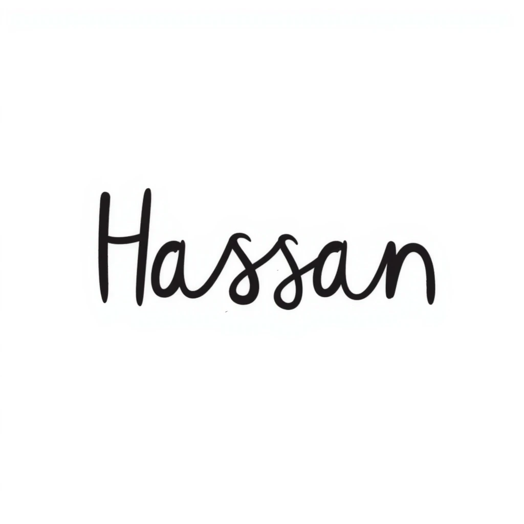 the name 'Hassan' in handwritten doodle style, optimized for Slack emoji size, transparent background emoji