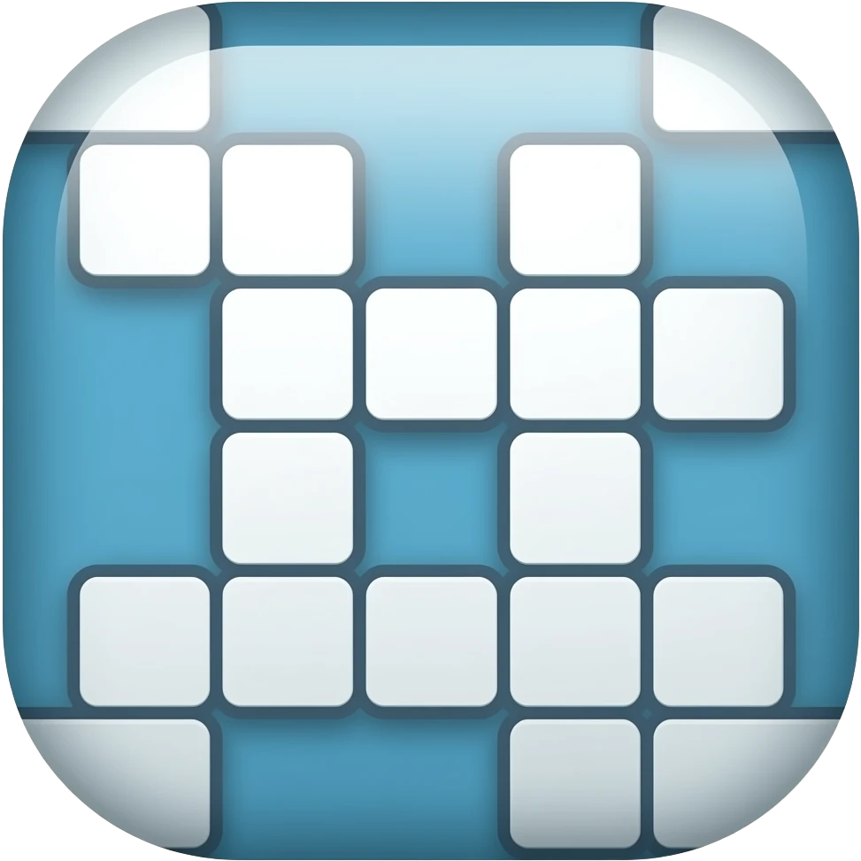 give me a mobile game app logo for crossword puzzle game, emoji