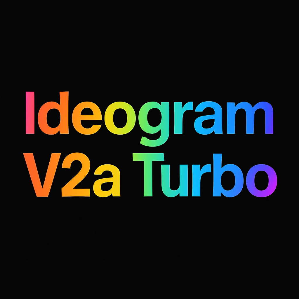 make a colorful text of "Ideogram V2a Turbo", black background emoji