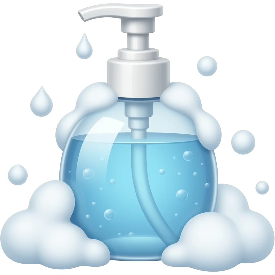 jabon liquido en ecxeso haciendo mucha espuma emoji