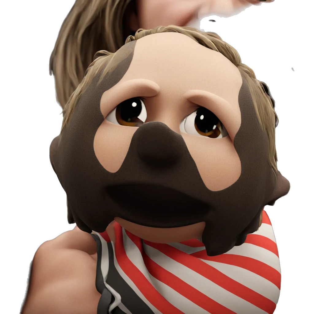 striped boy looking at viewer emoji