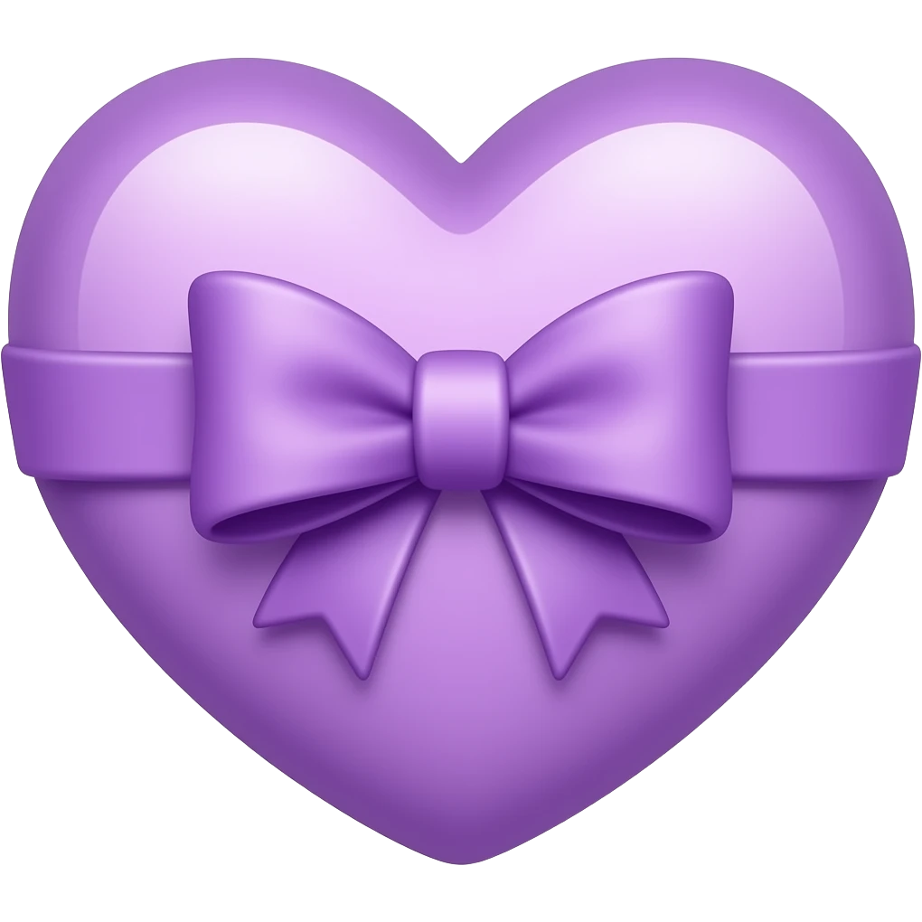 Cute purple heart with violet bow on it emoji