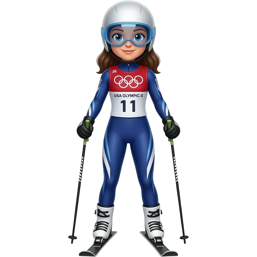 USA Olympic Skier female emoji