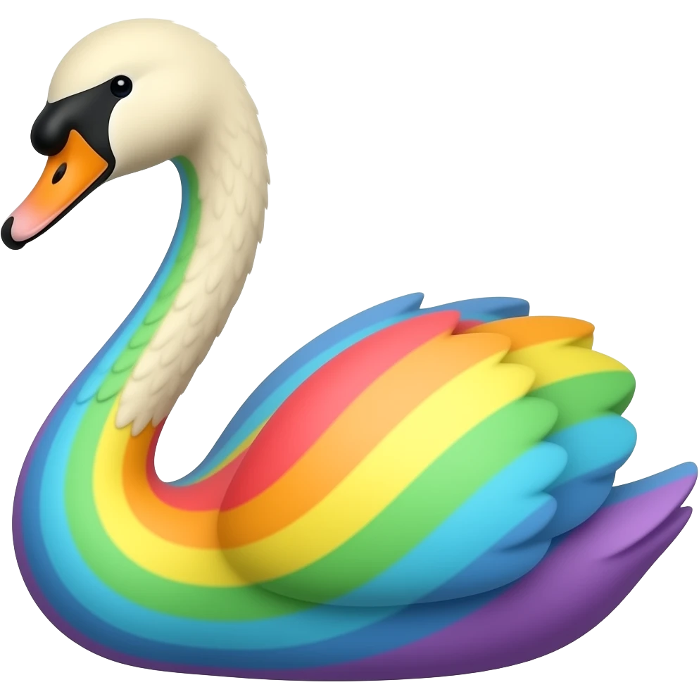 rainbow swan emoji