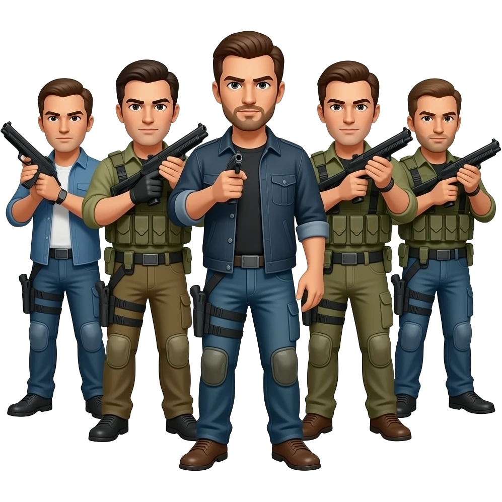 emoj in dem man eine gruppe von pistolenschützen erkennt emoji