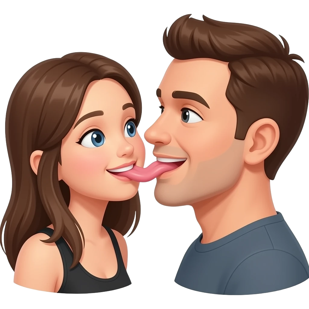 man licking girl tougue emoji
