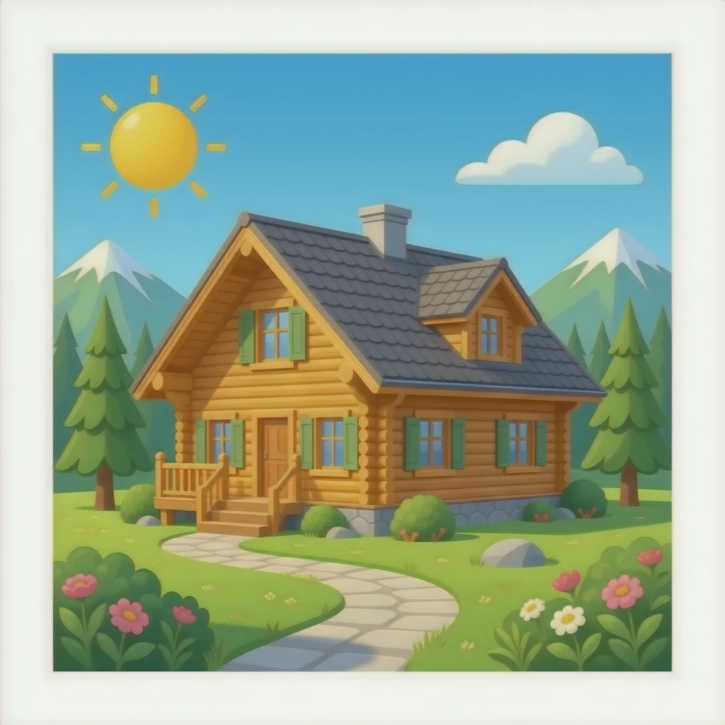 luxury wood cottage emoji