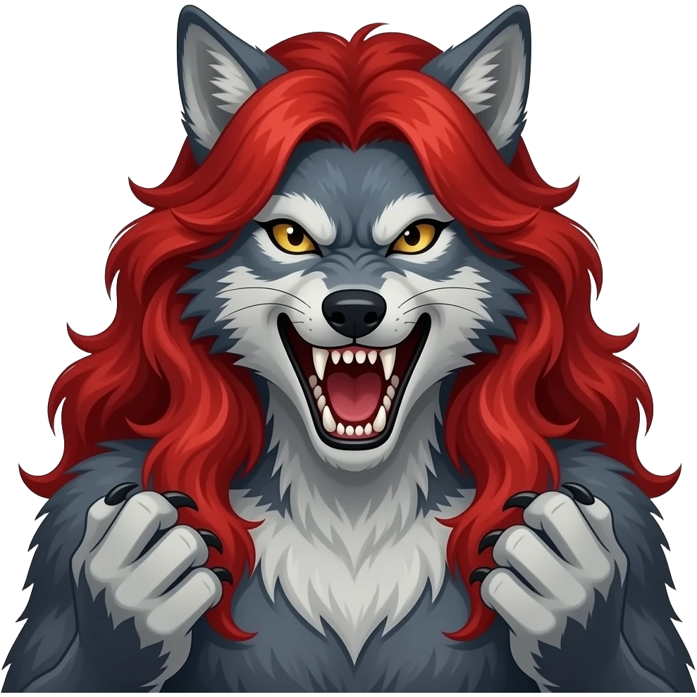 werewolf red hair femal angry emoji
