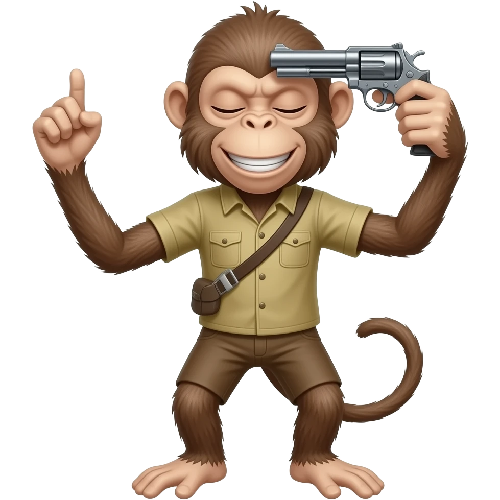 monkey holding a gun to his head emoji