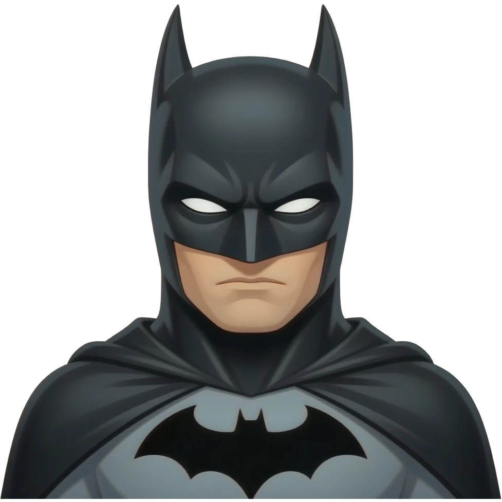 Batman with white eyes emoji