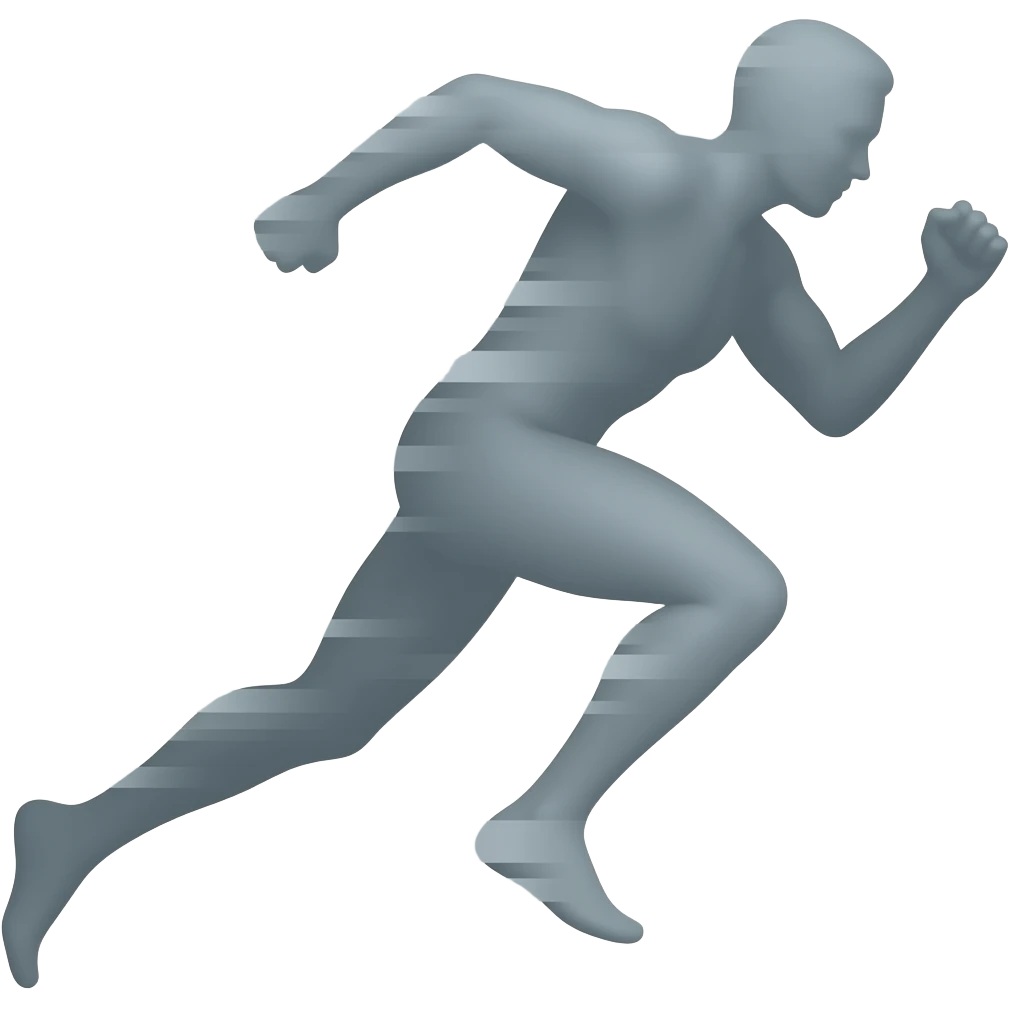 showing a basic flat figure rushing forward for trading card incon - no background copy/paste emoji