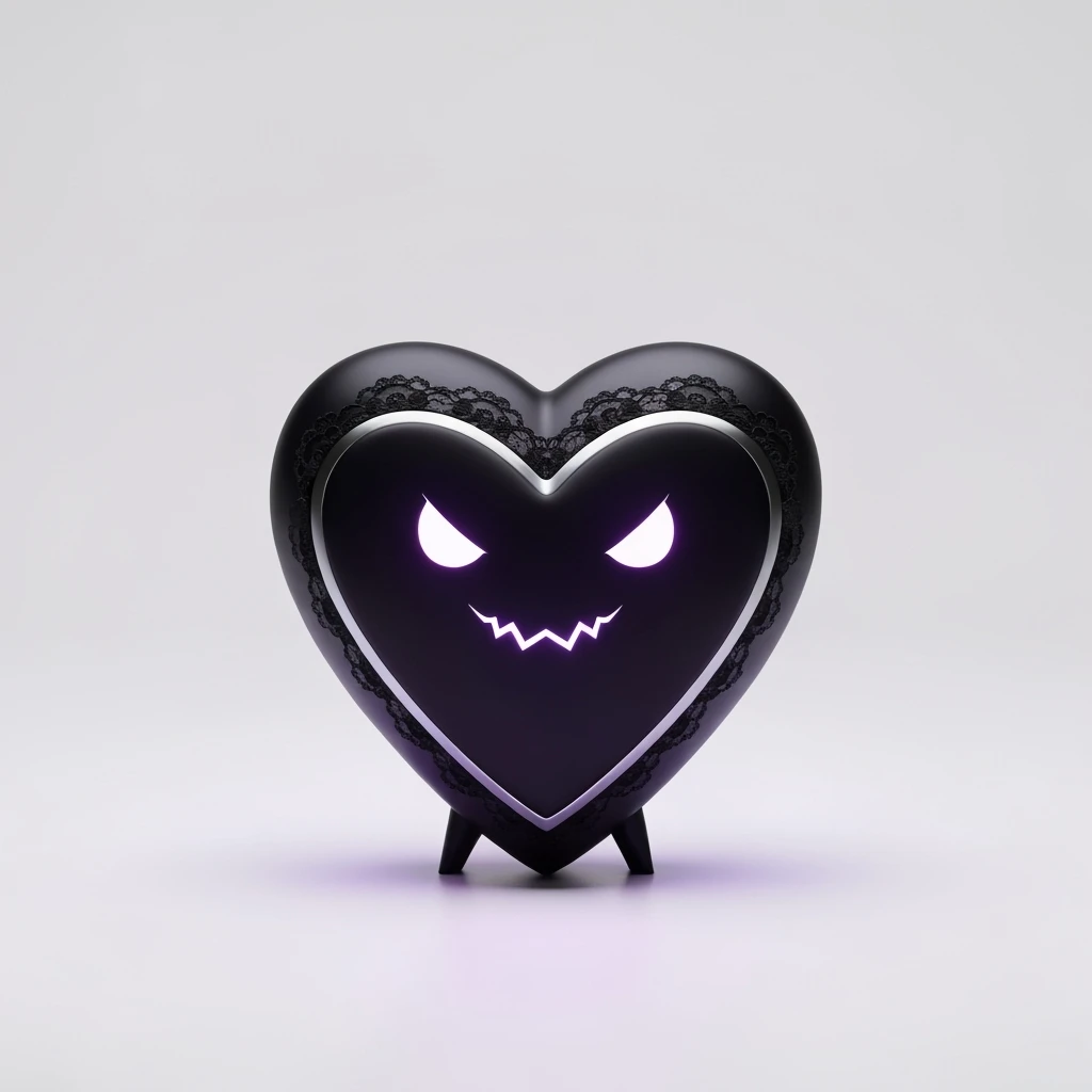 goth heart speaker, cute, expressive, minimal emoji