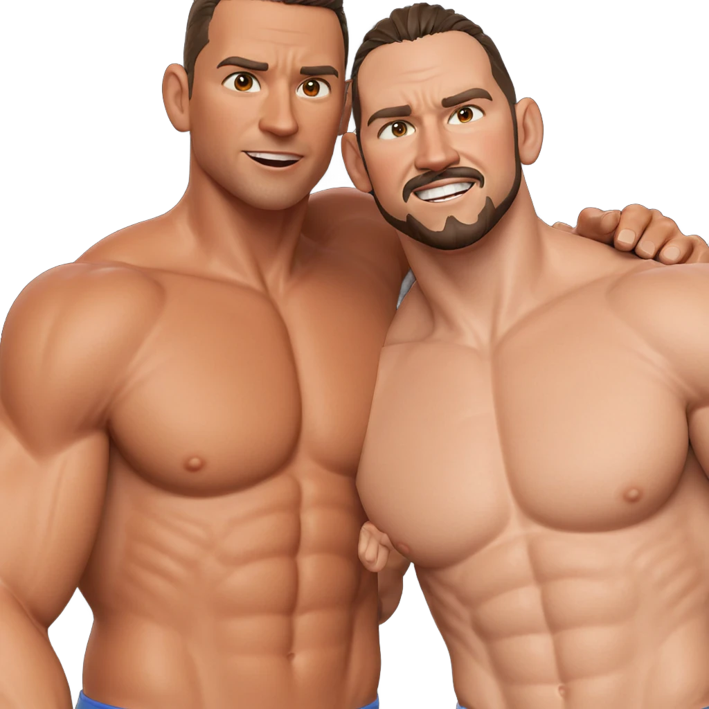 muscular boys in motion emoji