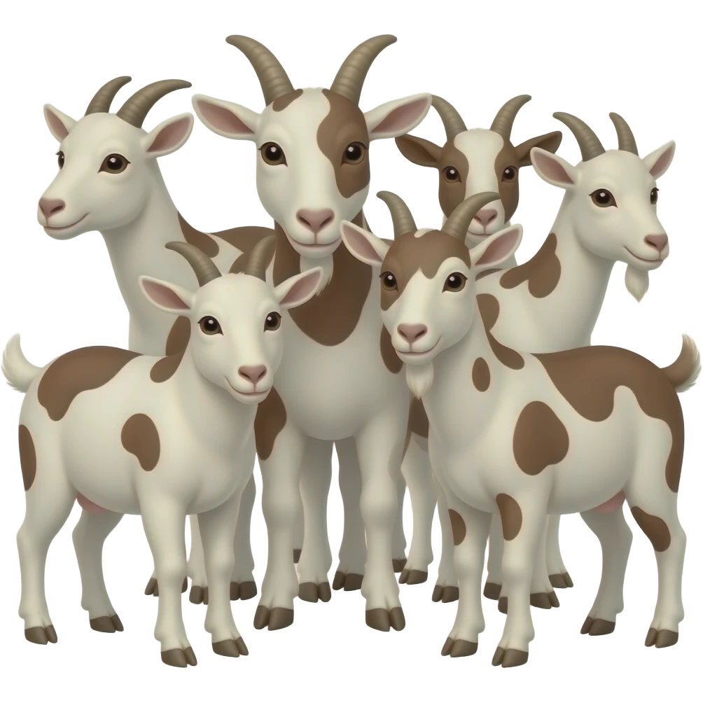 hazme siete cabras juntas con manchas marrones emoji