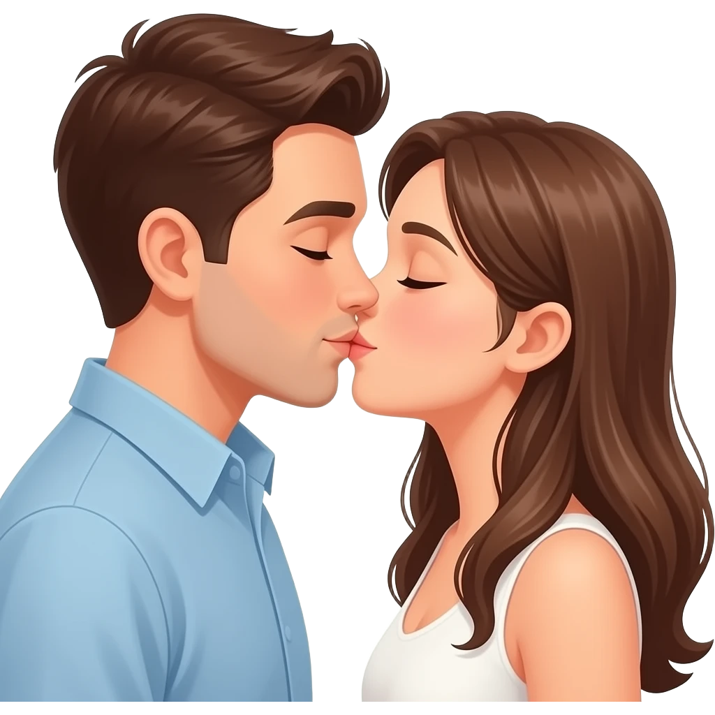 A couple is kissing emoji