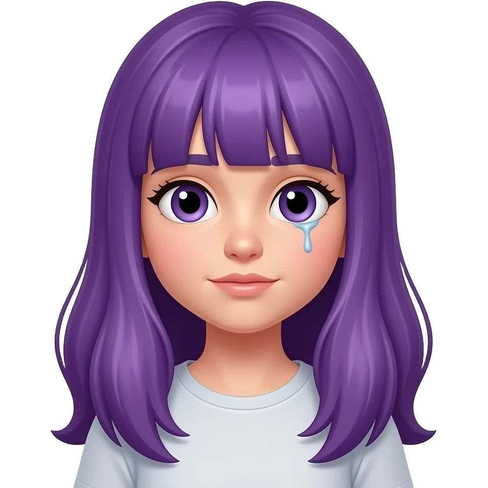 GIRL WITH LONG PURPLE HAIR NEEDS HELP emoji