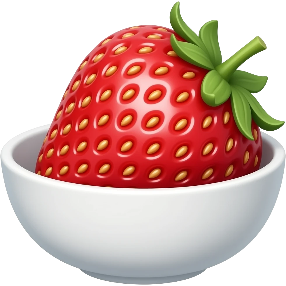 strawberry in a bowl emoji