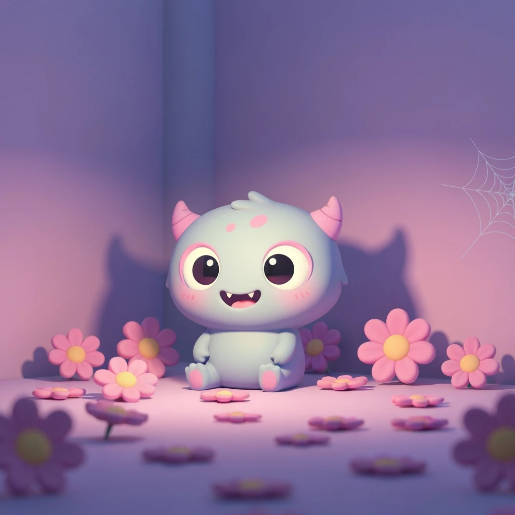 pastel horror banner, cute, expressive, minimal, variation 3 emoji