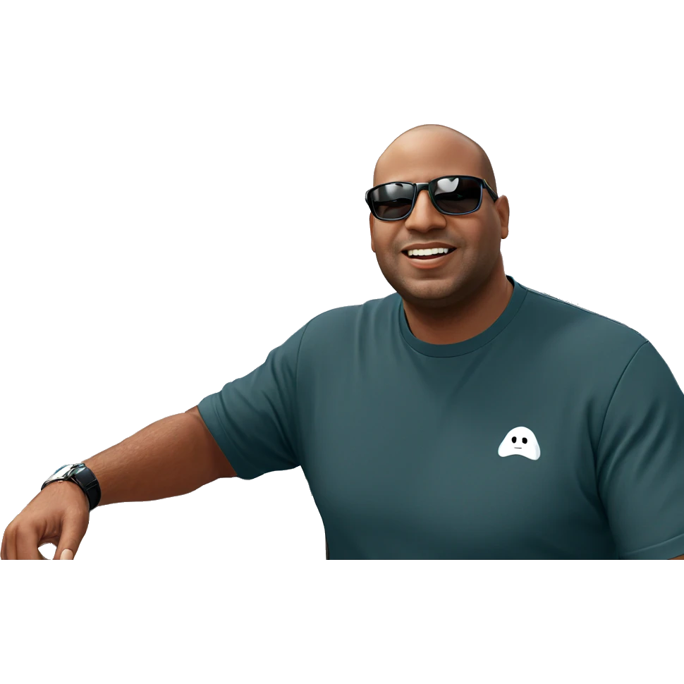 bald guy smiling outdoors emoji