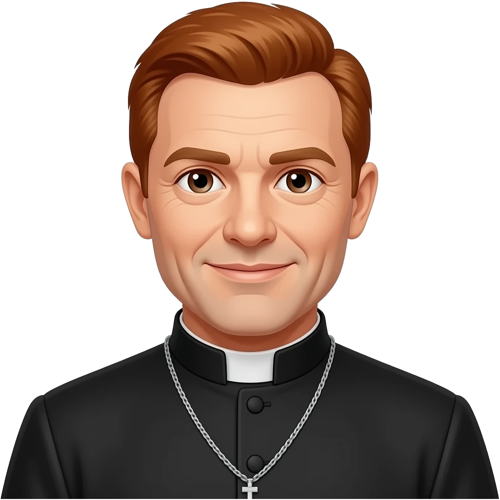 middle aged catholic priest with red hair emoji