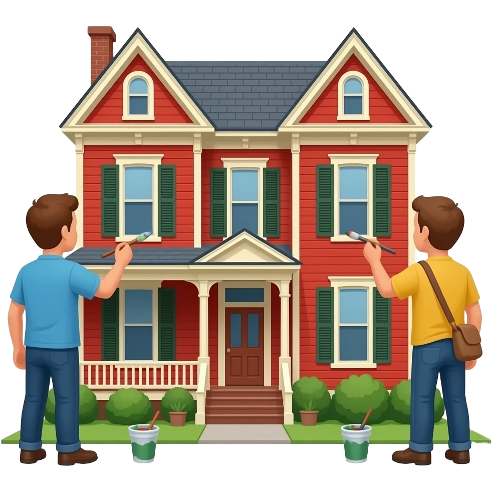 painters painting a house emoji