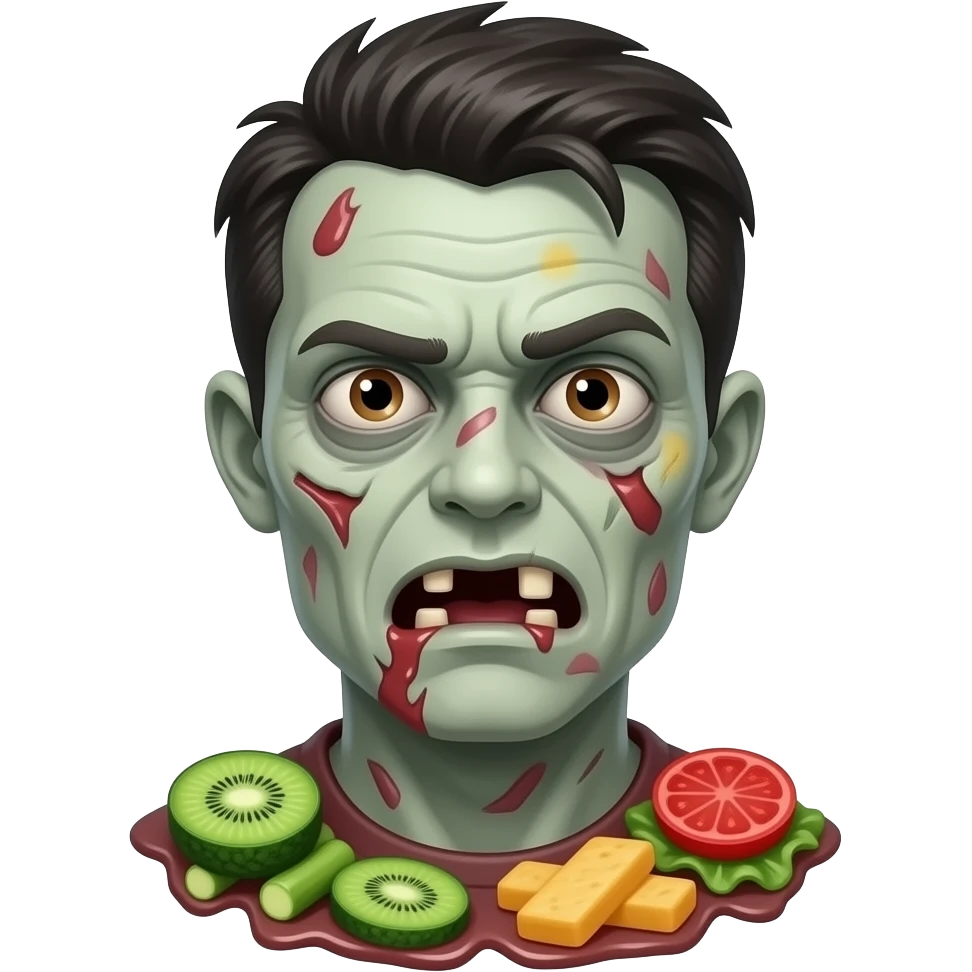 White man food zombie emoji