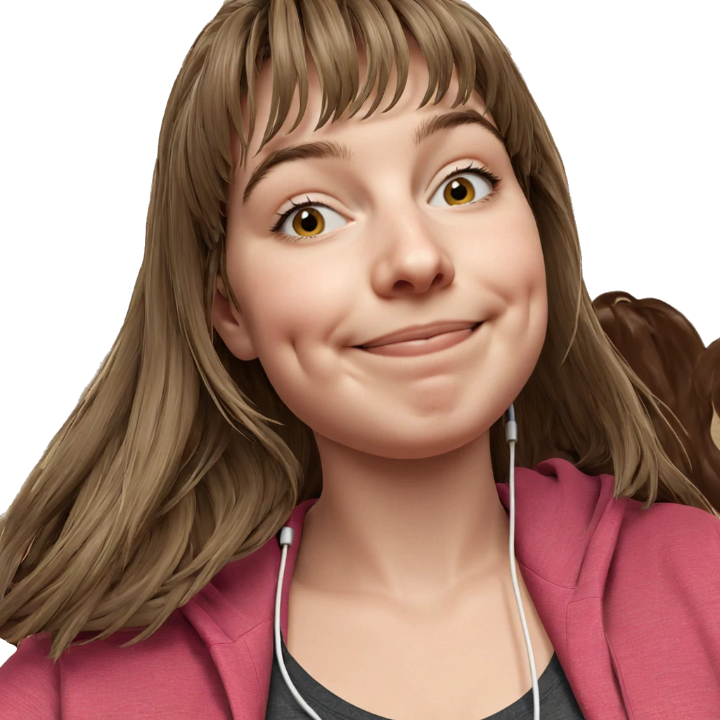 smiling girl with earphones emoji
