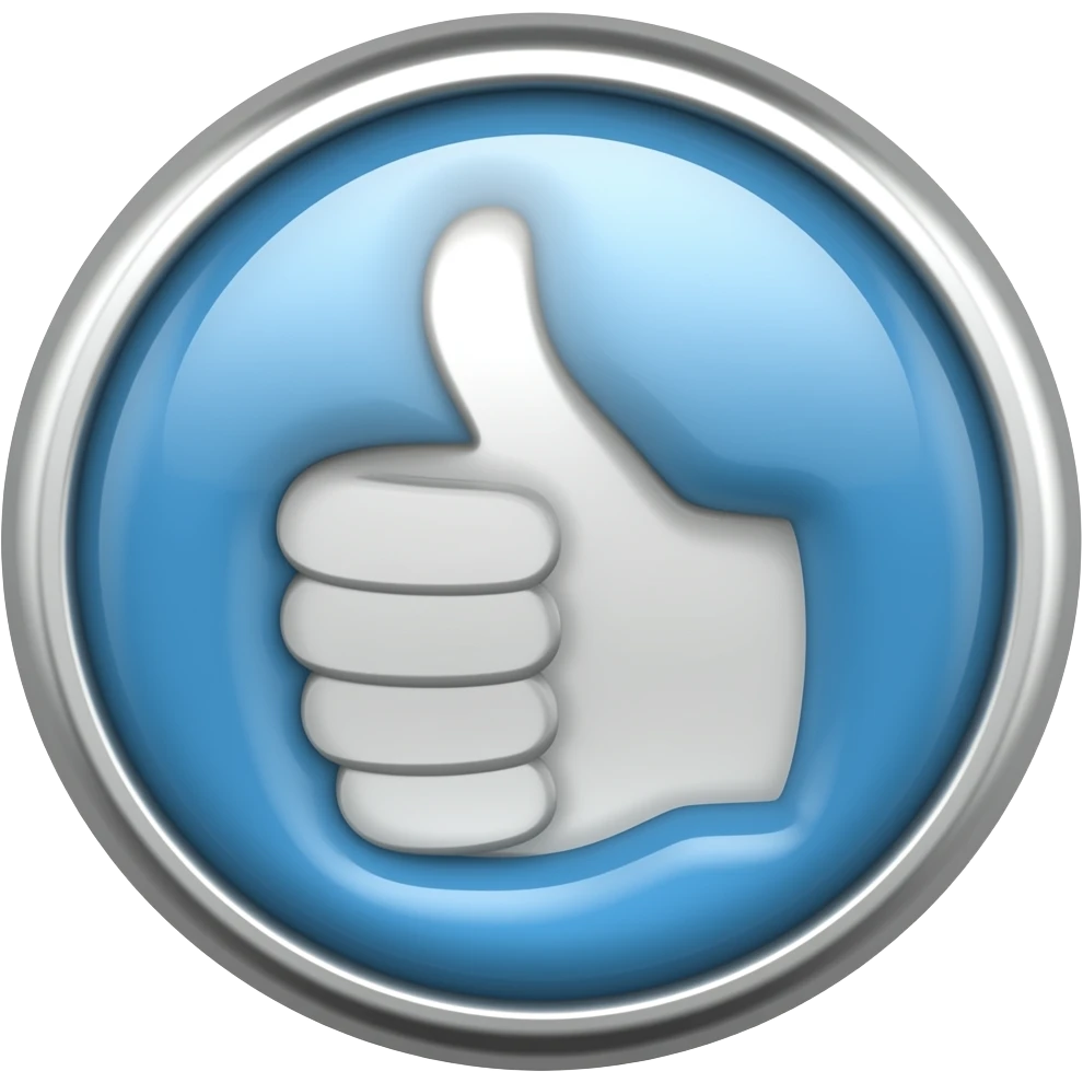 Pin head with thumbs up emoji