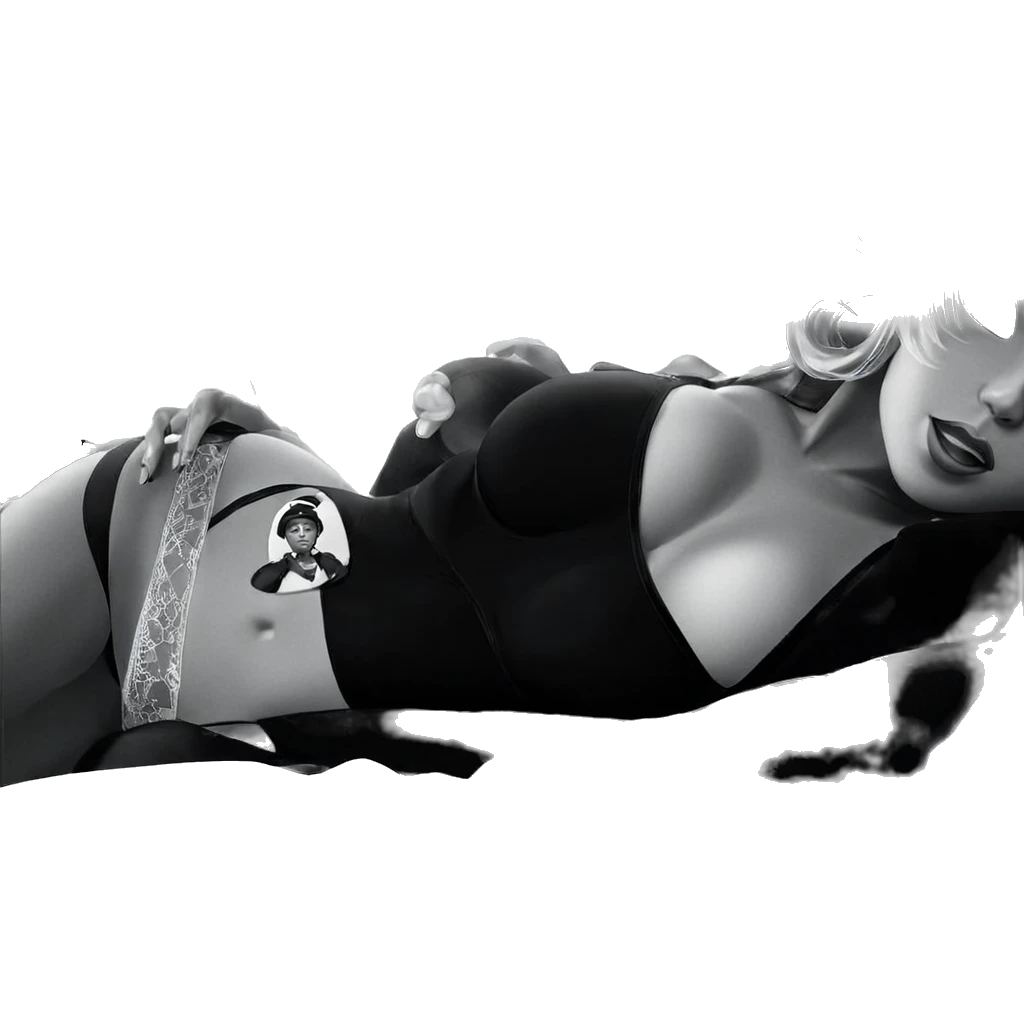monochrome beauty in lingerie emoji