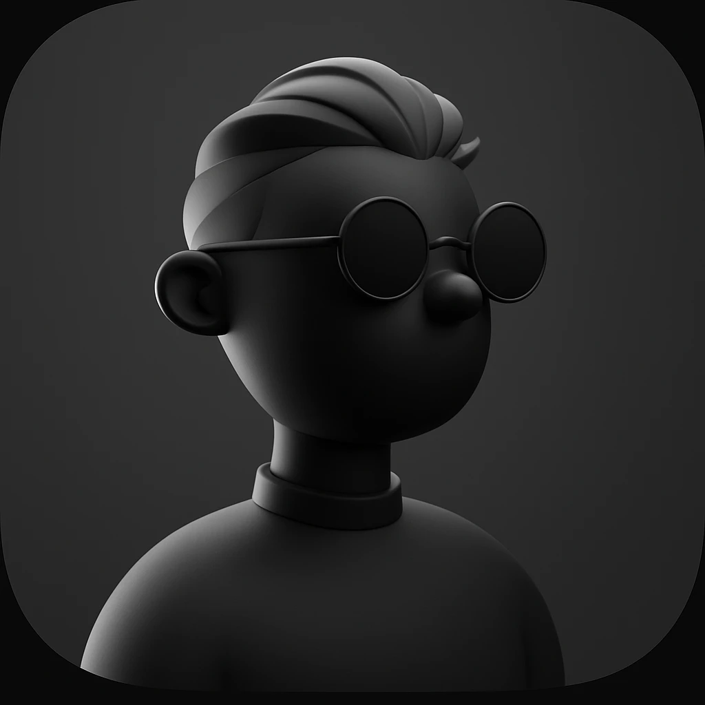 avatar monochrome black default 3d emoji