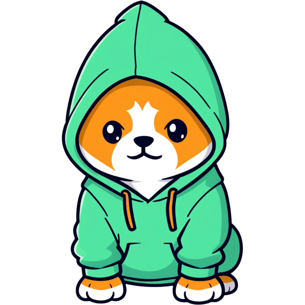 Shitzu wearing hoodie emoji