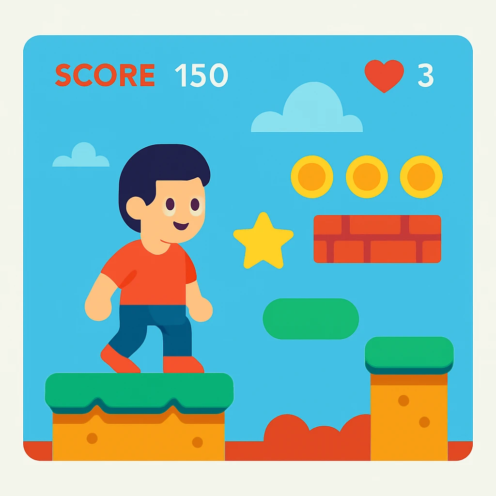 Flat design style game emoji