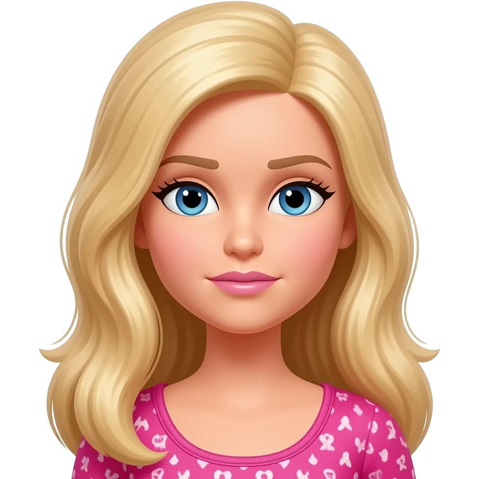 barbie character with a disinterested expression emoji