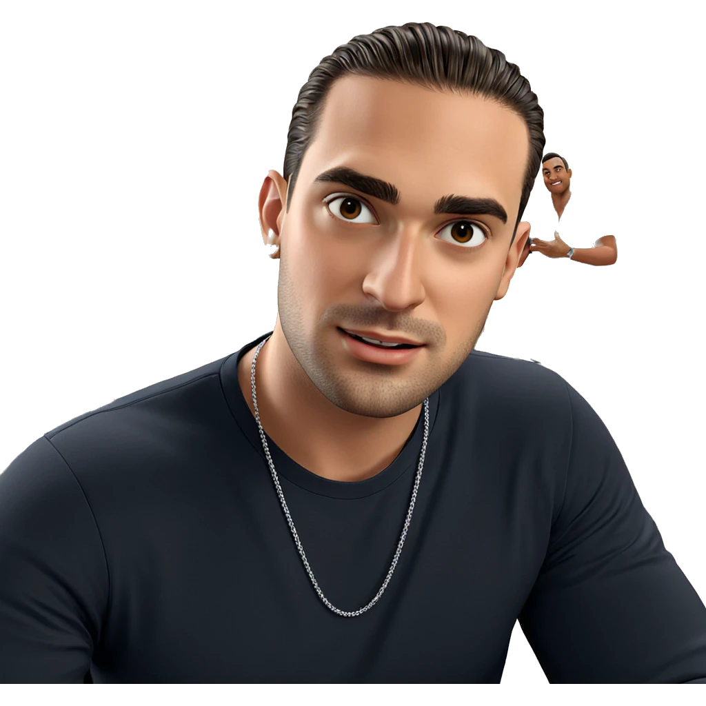 male portrait with necklace emoji