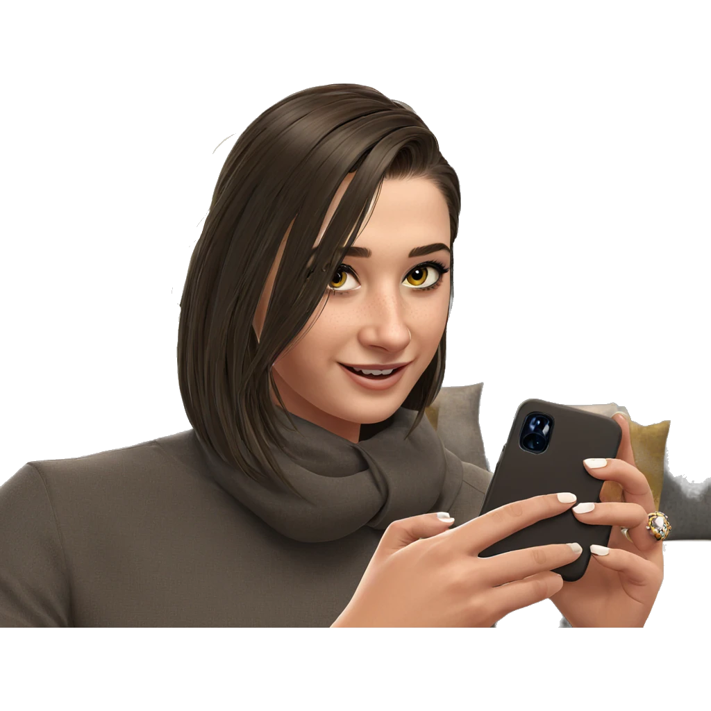 smiling girl with jewelry indoors emoji