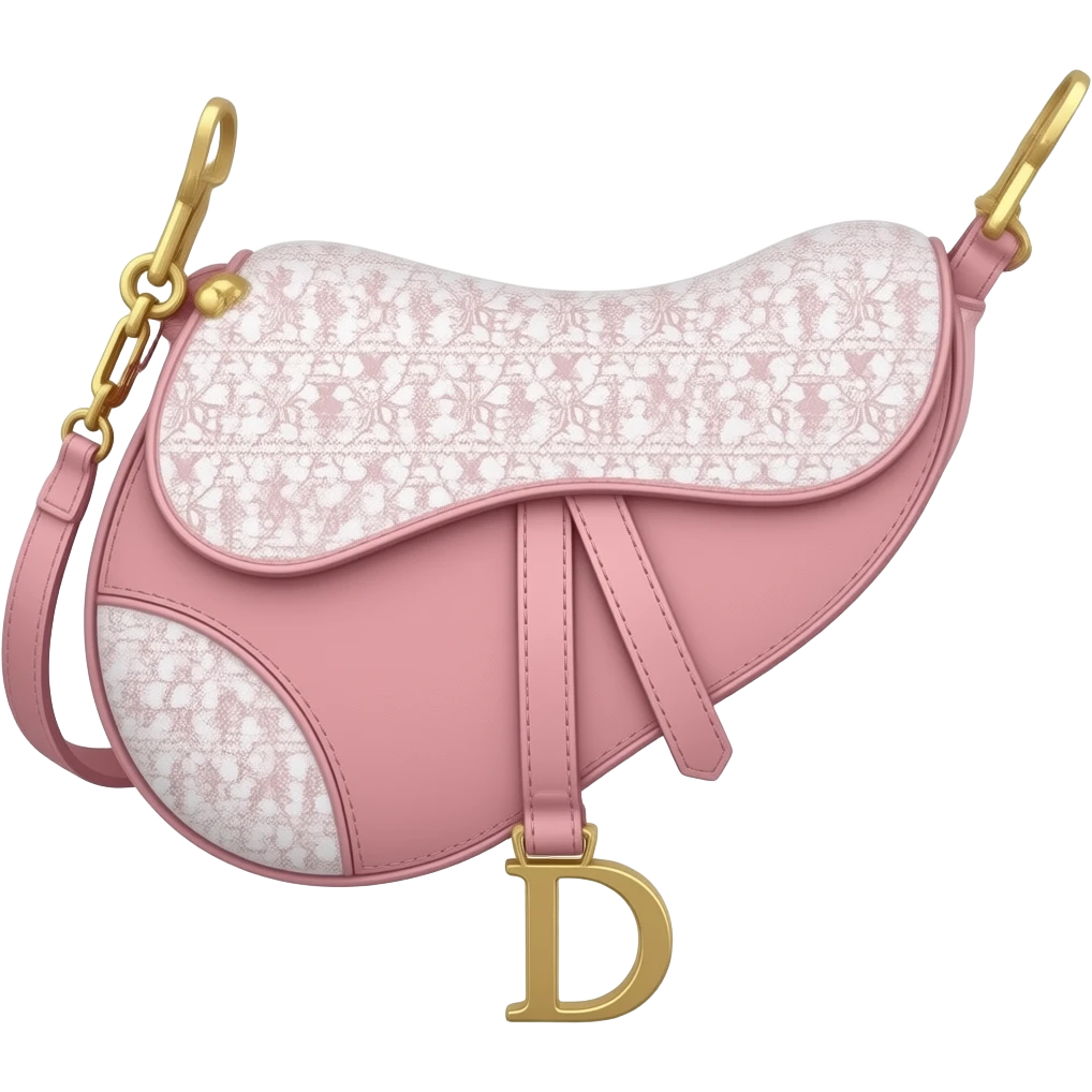Pink Dior Oblique Embroidery and White Lace saddle bag emoji