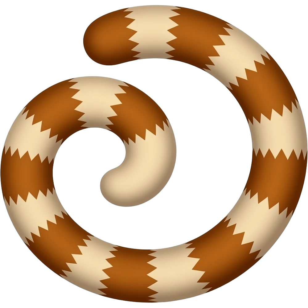 simple cartoon monkey tail emoji