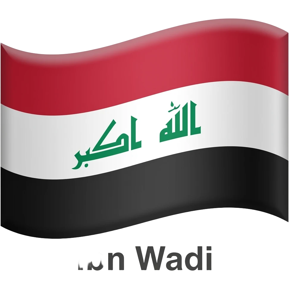 علم العراق مكتوب عليه ابن وادي emoji