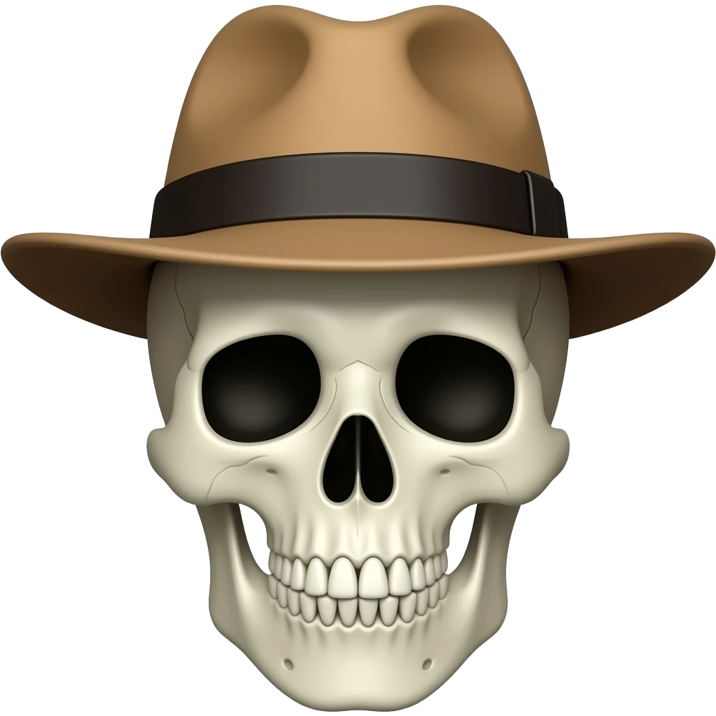 Skull wearing a hat emoji