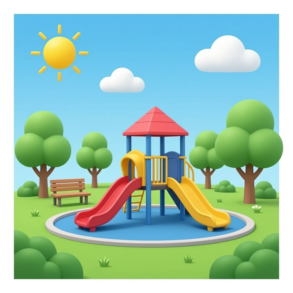 Supermarket, playground, and library emoji