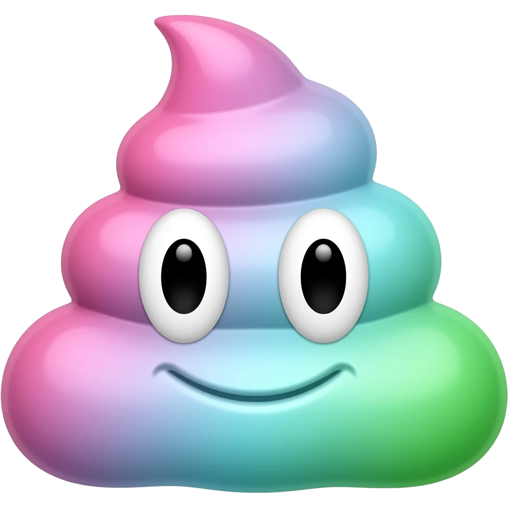Poopoo head PINK BLUE GREEN emoji