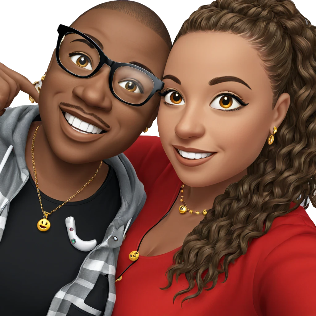 smiling selfie with jewelry accessories emoji