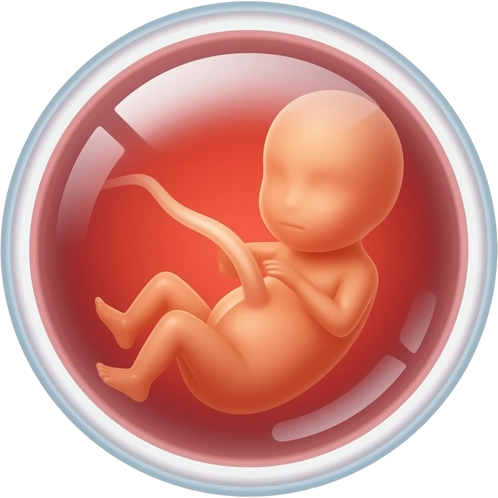 Mini embryo without limbs and without eyes and collosal yolk sac 1 week old in the smallest womb Realistic emoji