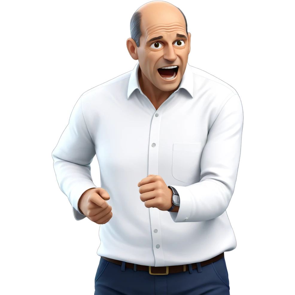 old man in white shirt emoji