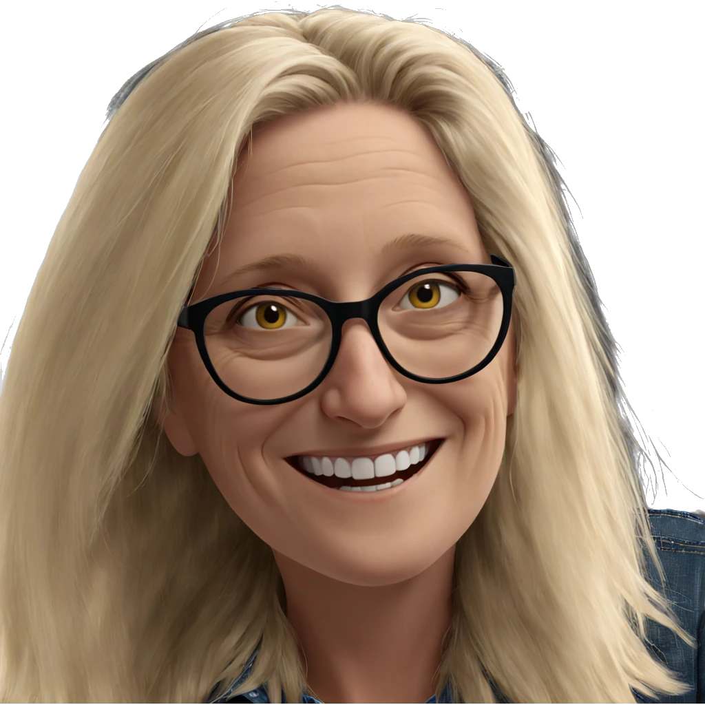 smiling blonde with glasses emoji