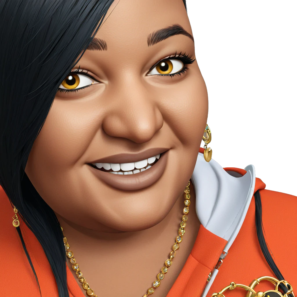 smiling portrait with jewelry accents emoji