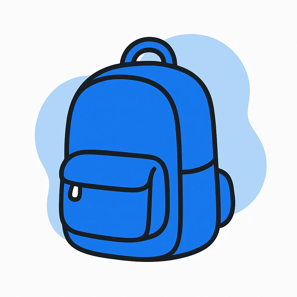 blue backpack emoji
