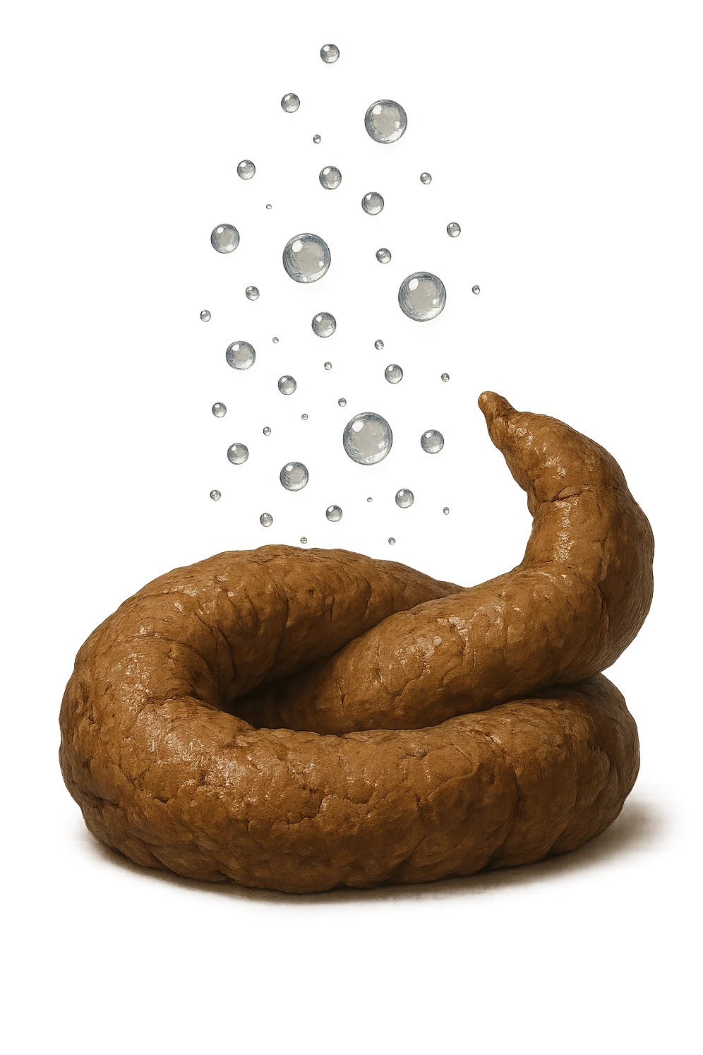 feci umane anatomiche realistiche con particelle di acqua che gli fluttuano sopra emoji